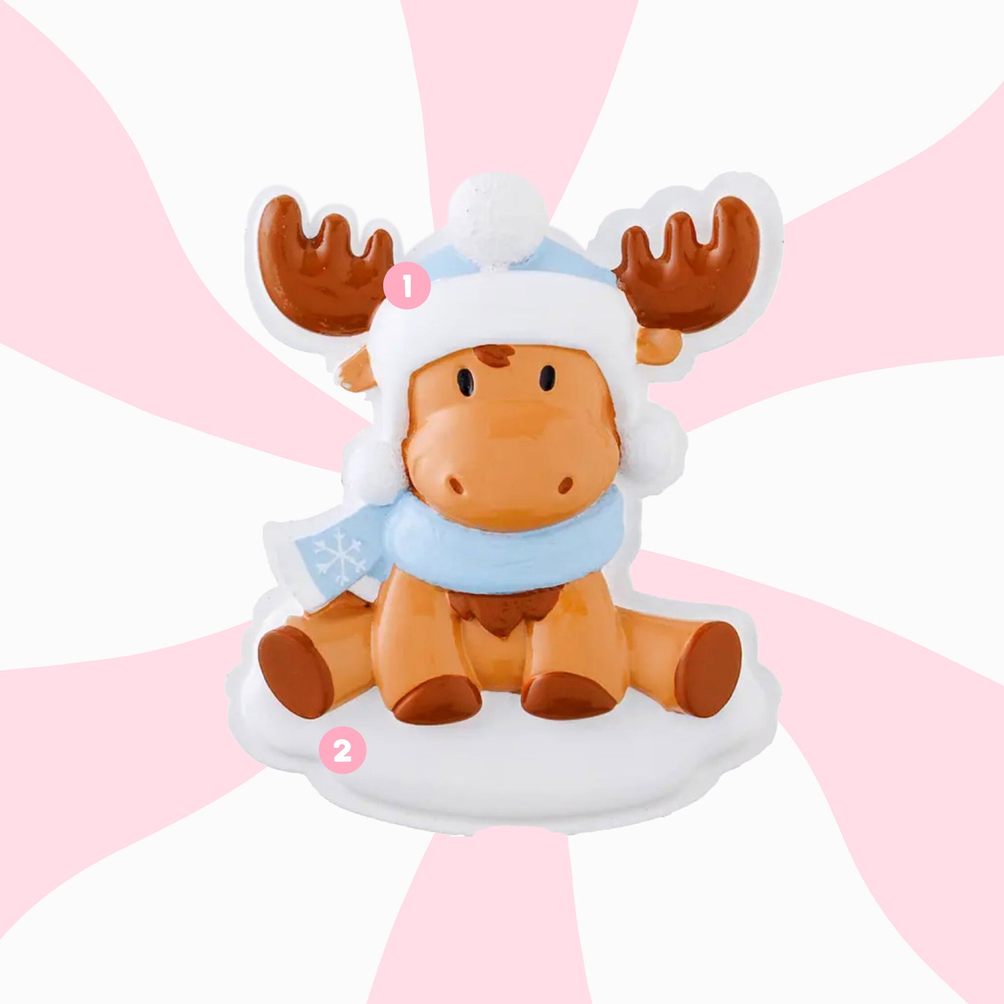 Baby Moose Blue Ornament