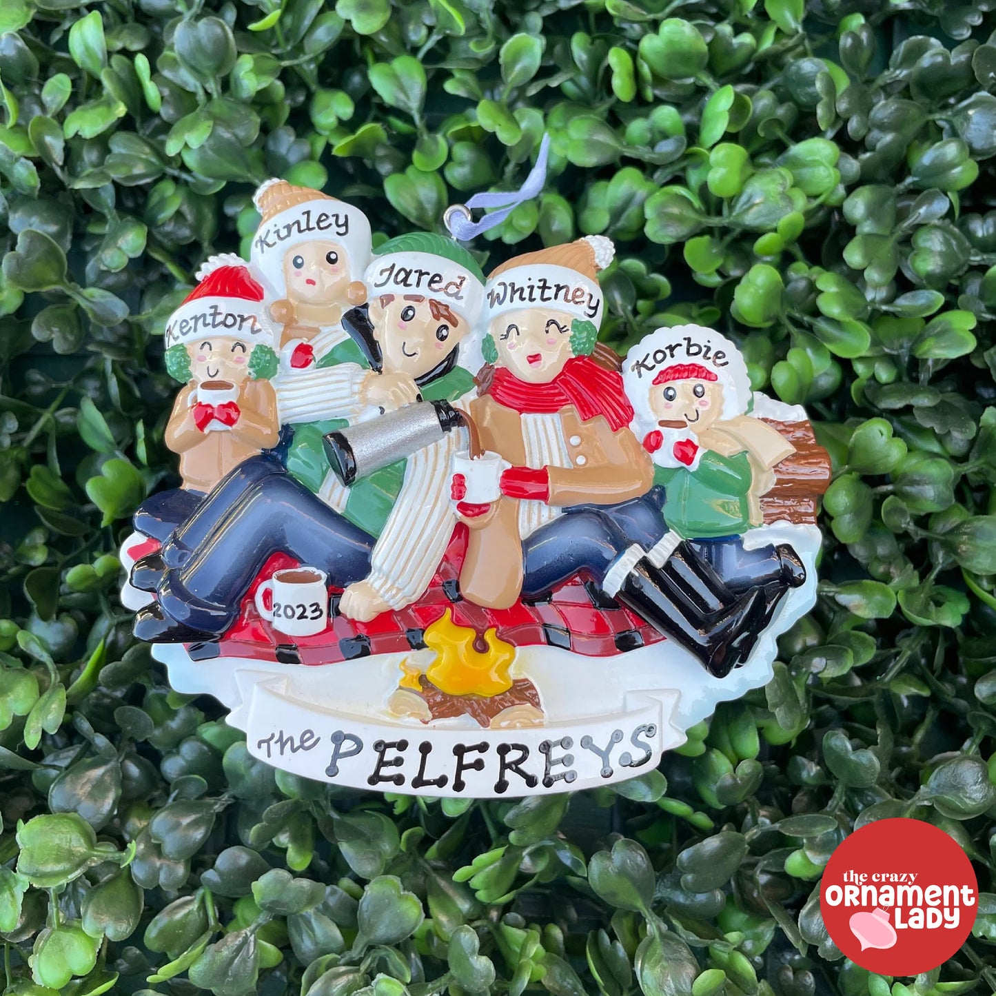 Christmas Picnic Ornament - Family of Five