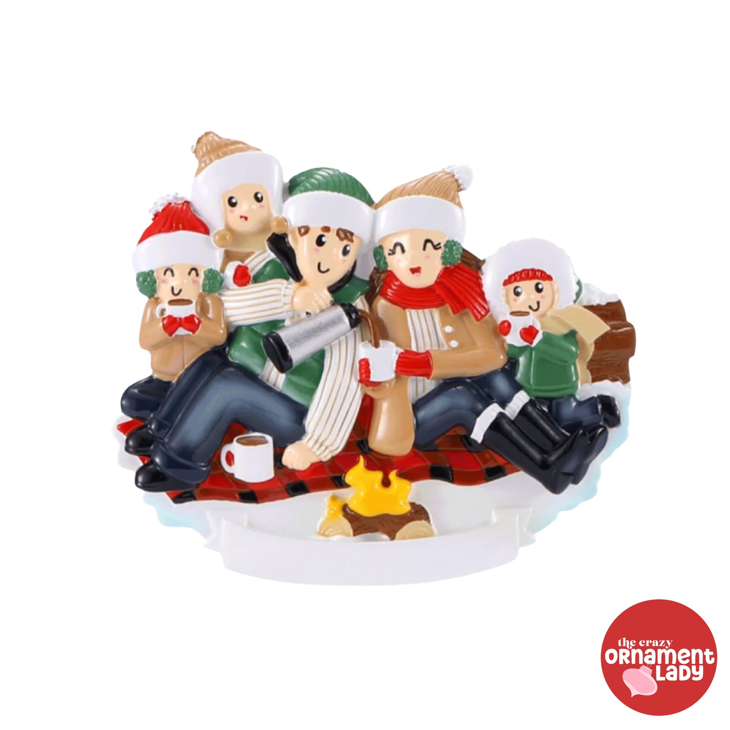 Christmas Picnic Ornament - Family of Five