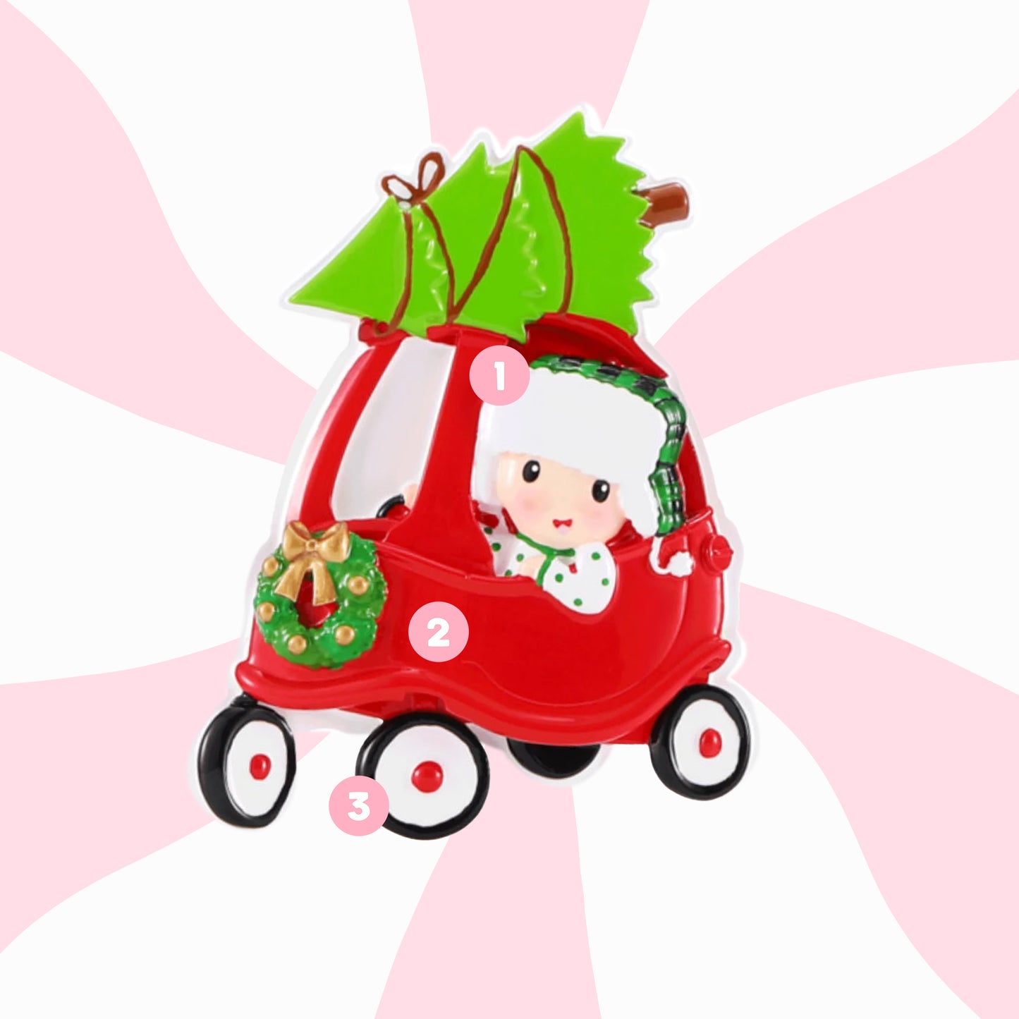 Red Toy Car Ornament