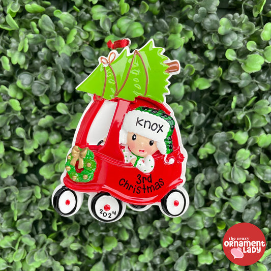 Red Toy Car Ornament