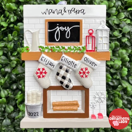 Fireplace Mantle Ornament - Family of Three