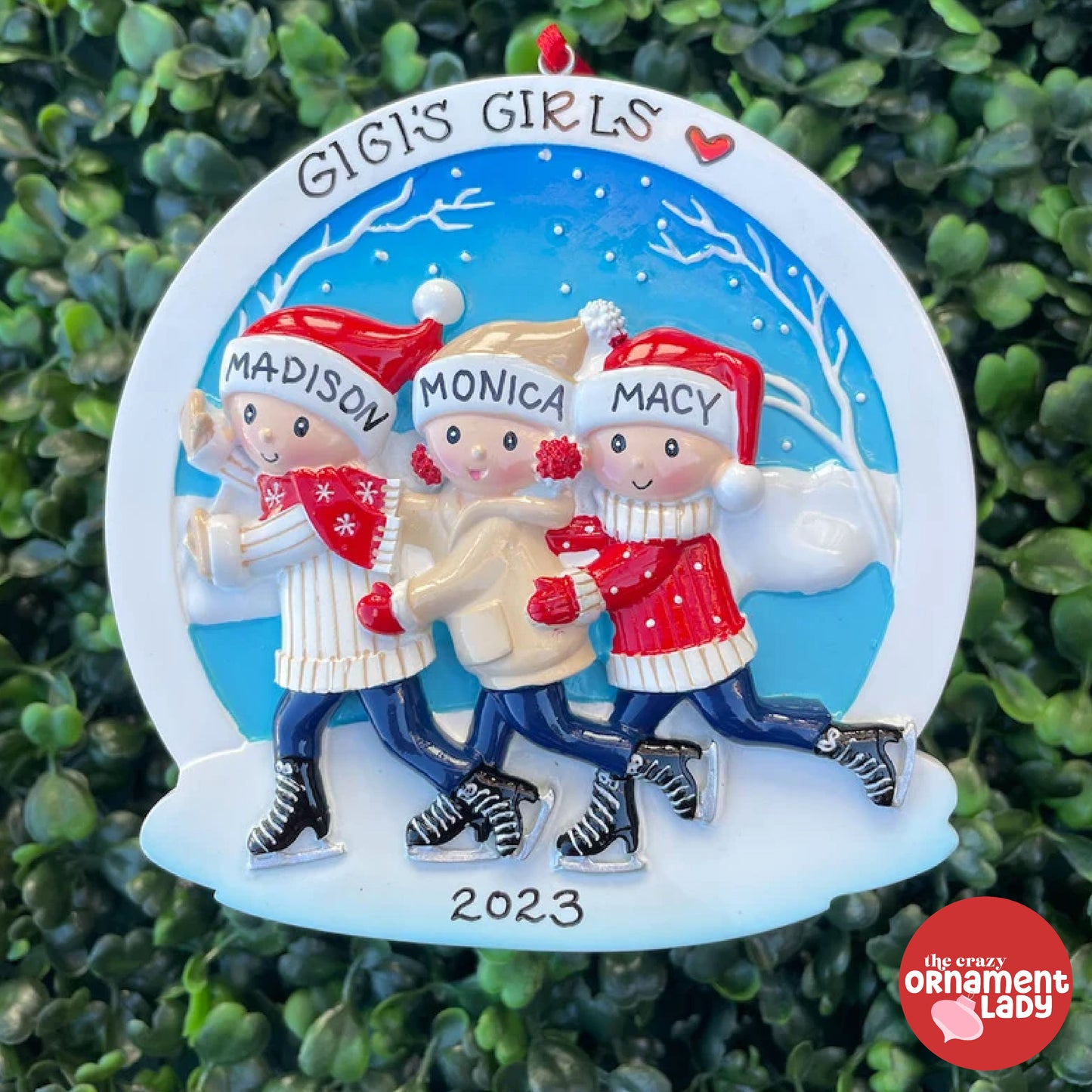 Ice Skating Snow Globe - Family of Three