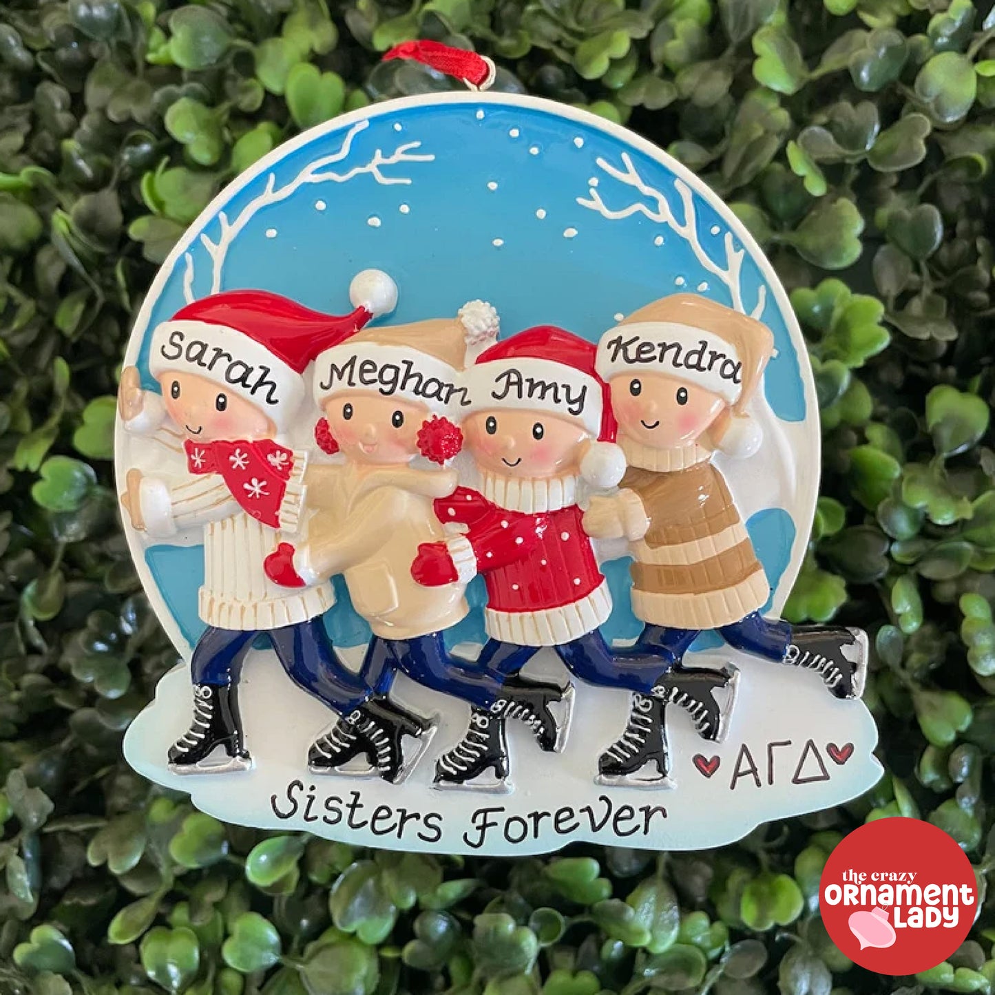 Ice Skating Snow Globe - Family of Four