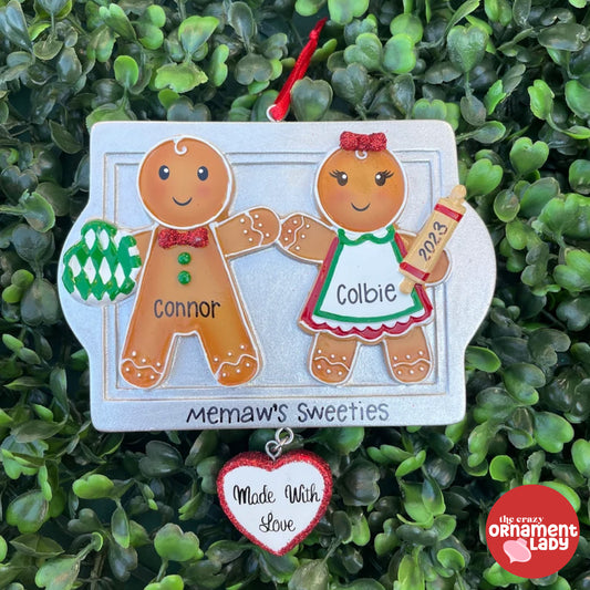 Made with Love Gingerbread Ornament - Family of Two