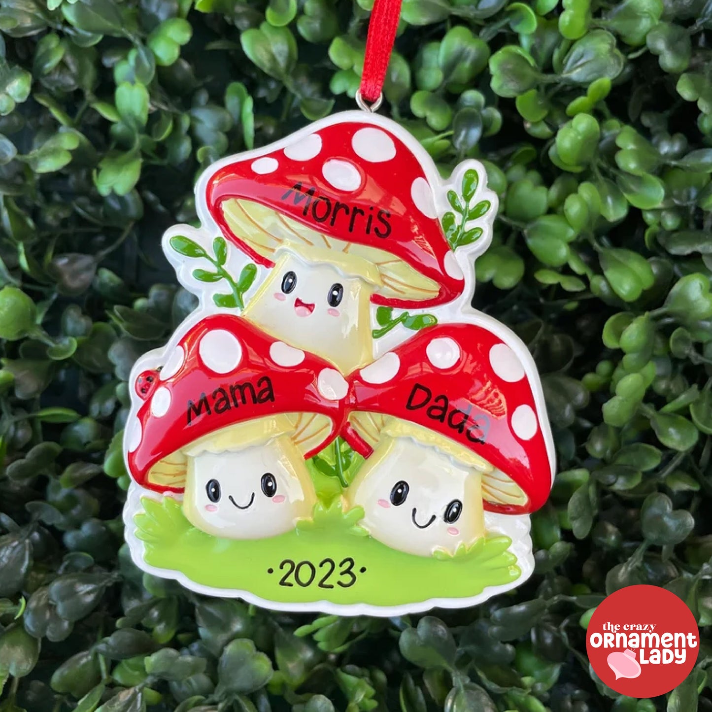 Mushroom Ornament - Family of Three