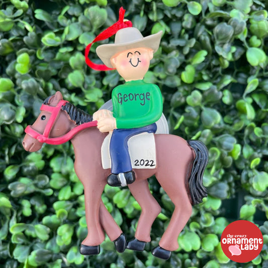 Horseback Riding Cowboy Ornament