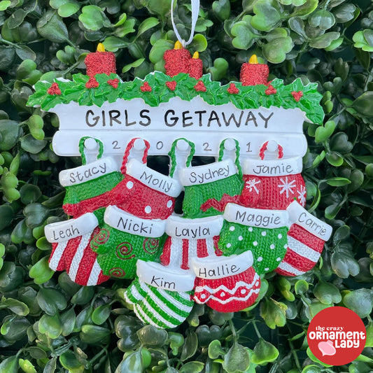 Hanging Mittens Ornament - Family of Eleven