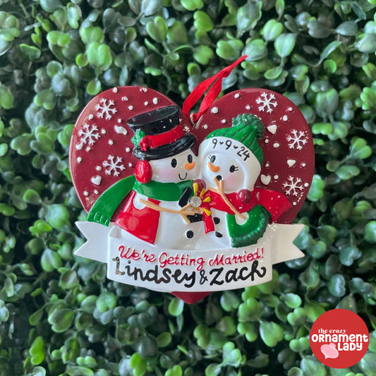 Snowman Engagement Ornament