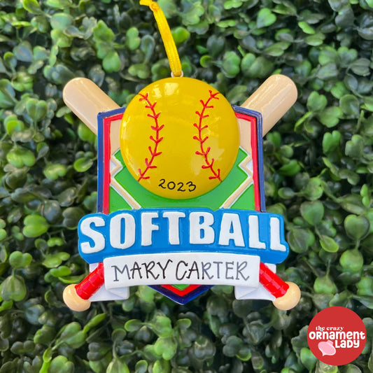 Softball Shield Ornament