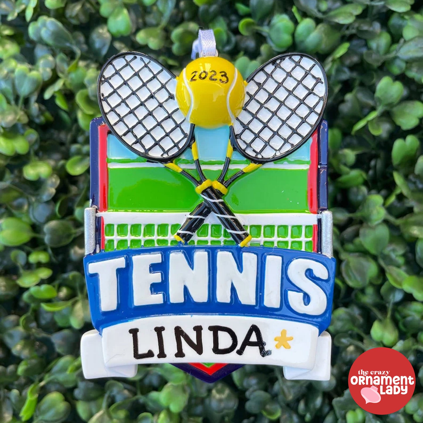Tennis Shield Ornament