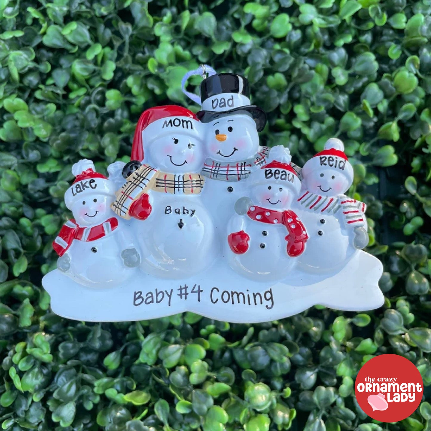 We're Expecting + 3 Children Family Ornament