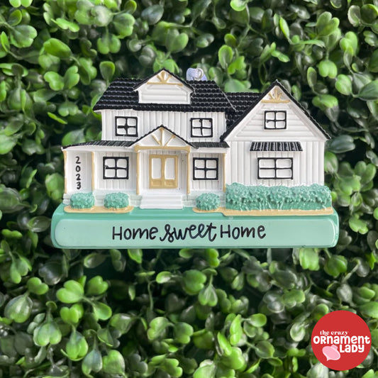 White Farmhouse Ornament