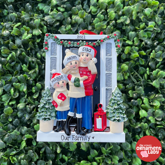 Farmhouse Ornament - Family of Three