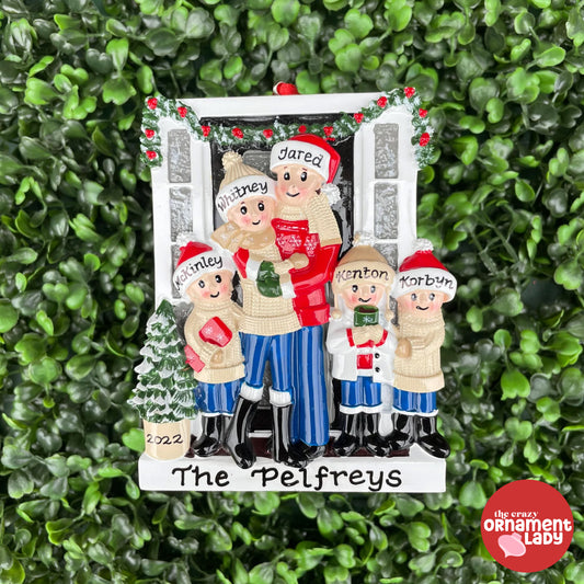 Farmhouse Ornament - Family of Five