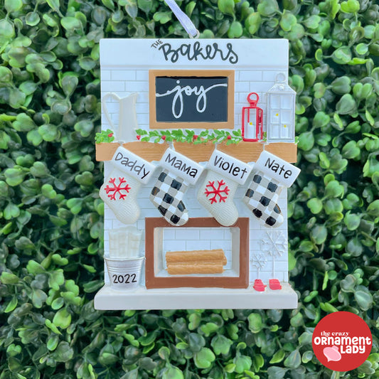 Fireplace Mantle Ornament - Family of Four