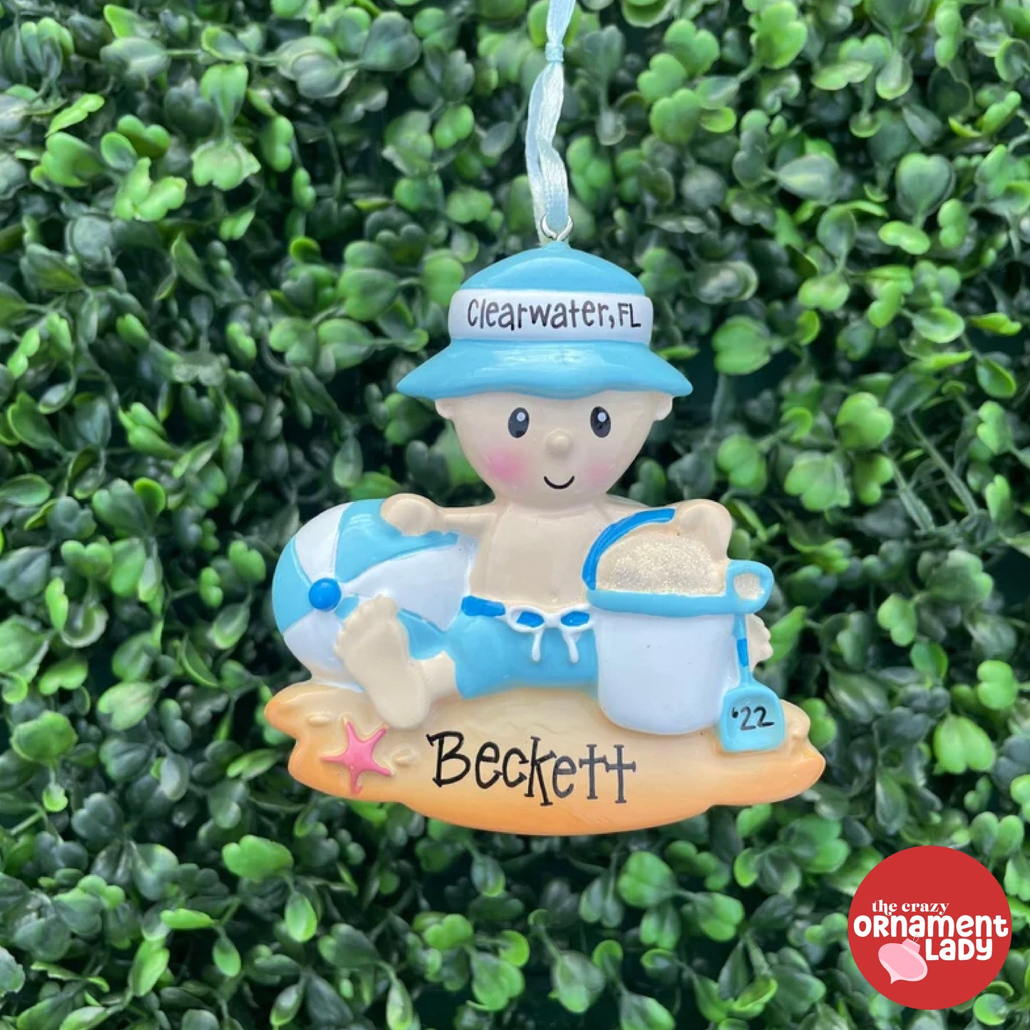 Beach Baby Boy Ornament