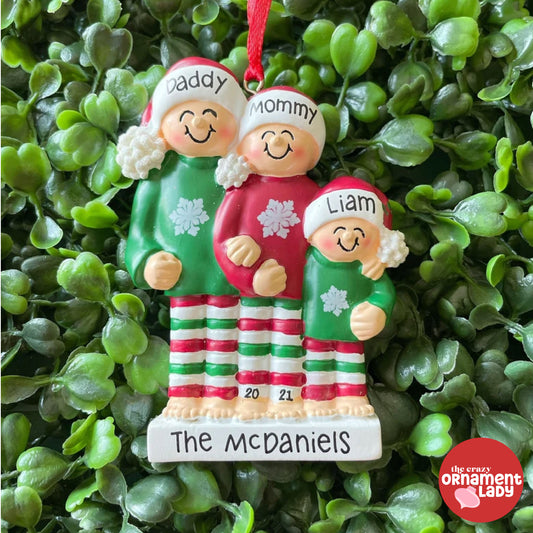 Christmas Pajamas - Family of Three