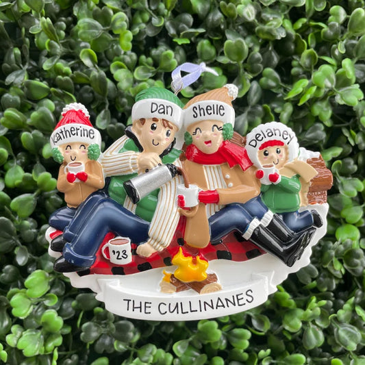 Christmas Picnic Ornament - Family of Four