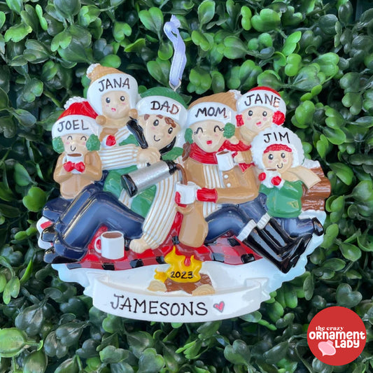 Christmas Picnic Ornament - Family of Six