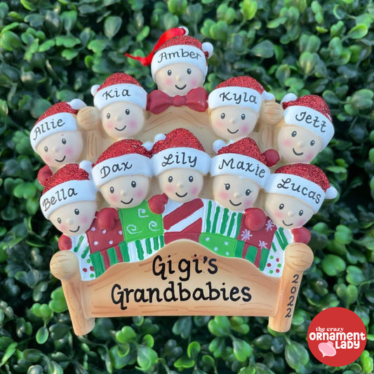 Cozy Bed Ornament - Family of Ten