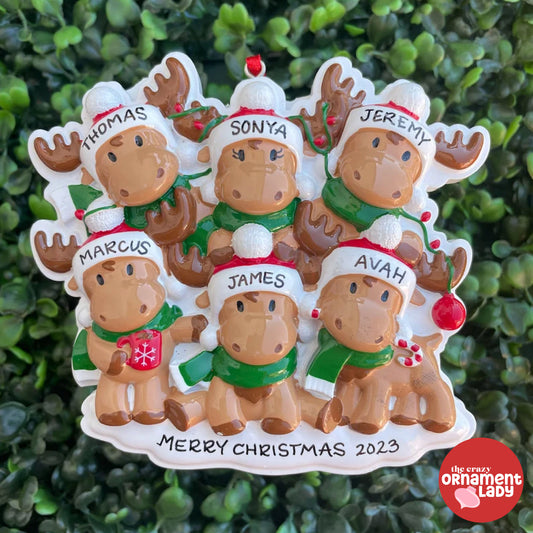 Cutesy Moose - Family of Six
