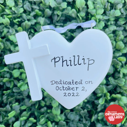Cross and Heart Ornament