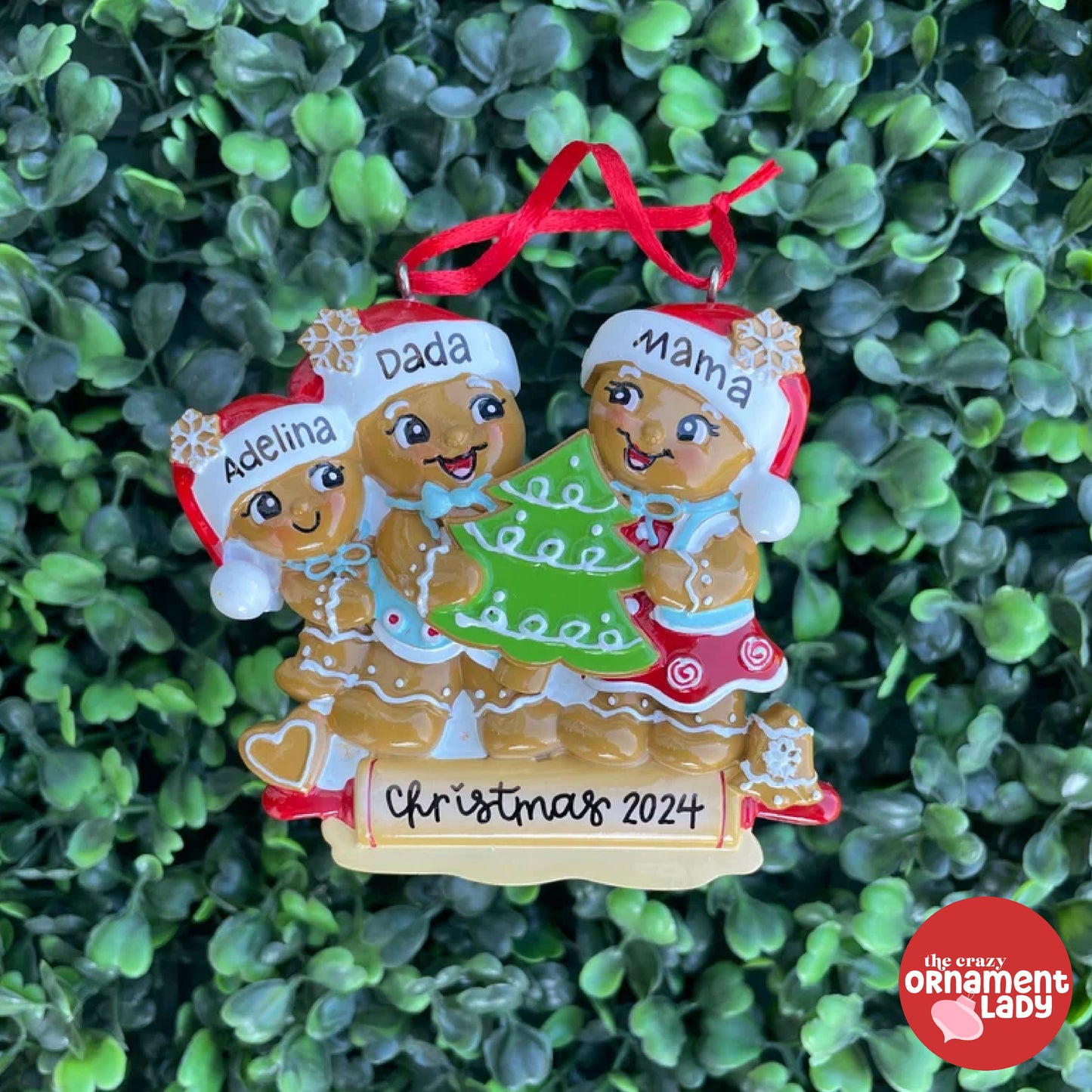 Gingerbread Bakers Ornament - Family of Three
