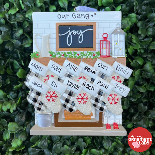 Fireplace Mantle Ornament - Family of Twelve