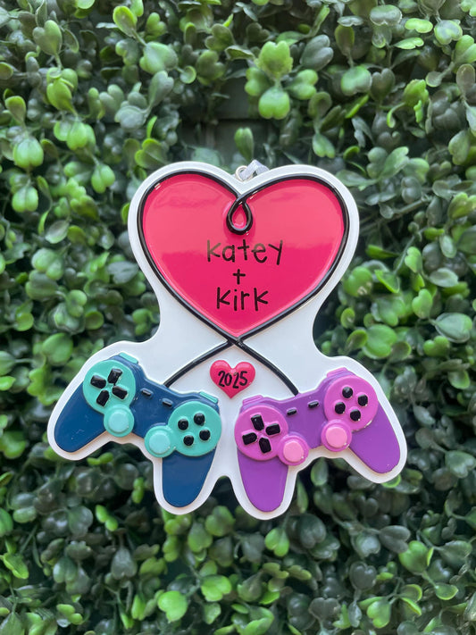 Video Gaming Couple Personalized Ornament