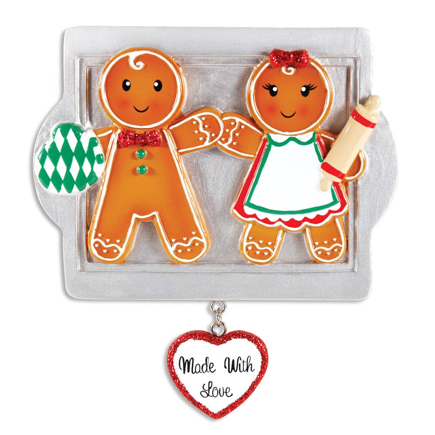 Made with Love Gingerbread Ornament - Family of Two