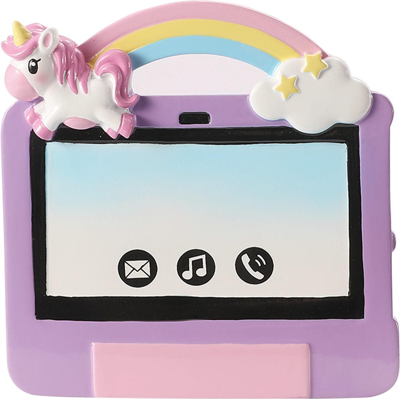 Kid's iPad Personalized Ornament: Purple & Pink