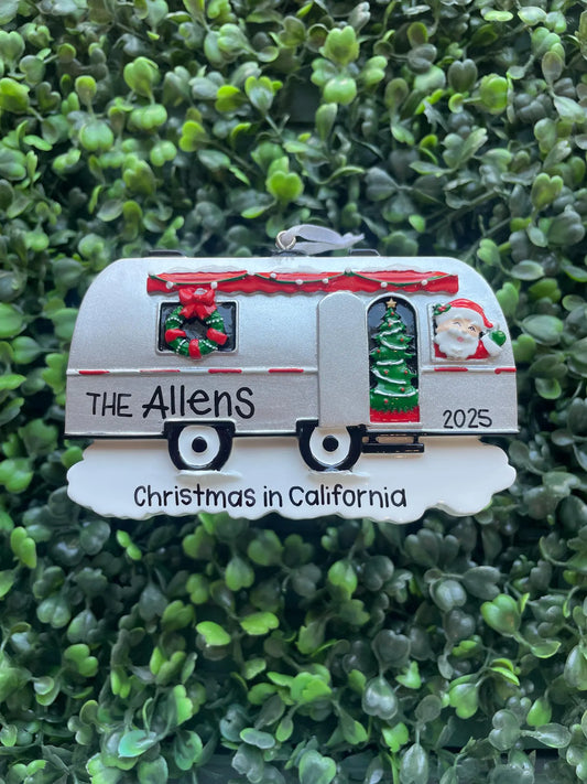 Holiday Airstream Camper Ornament