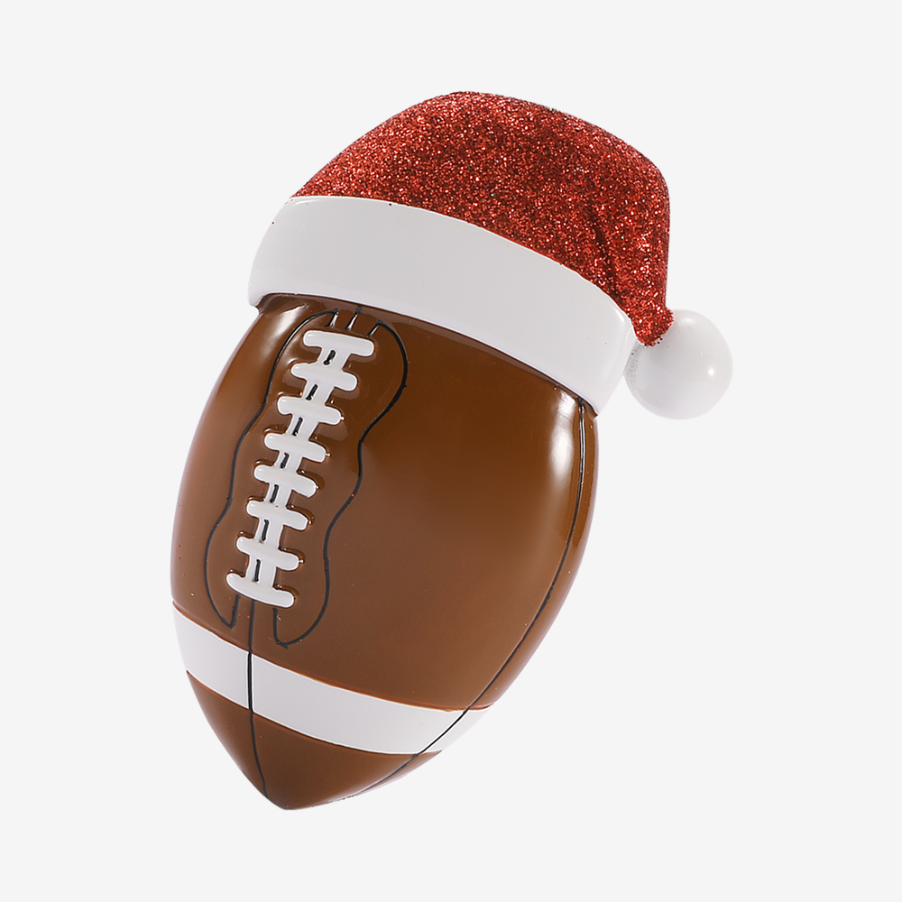 Football with Santa Hat Personalized Ornament