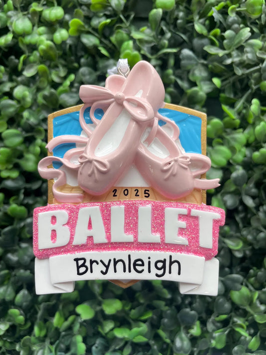 Ballet Shield Personalized Ornament