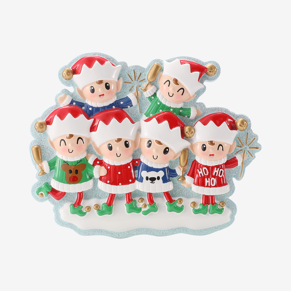 Elf Family in Sweaters - Family of Six