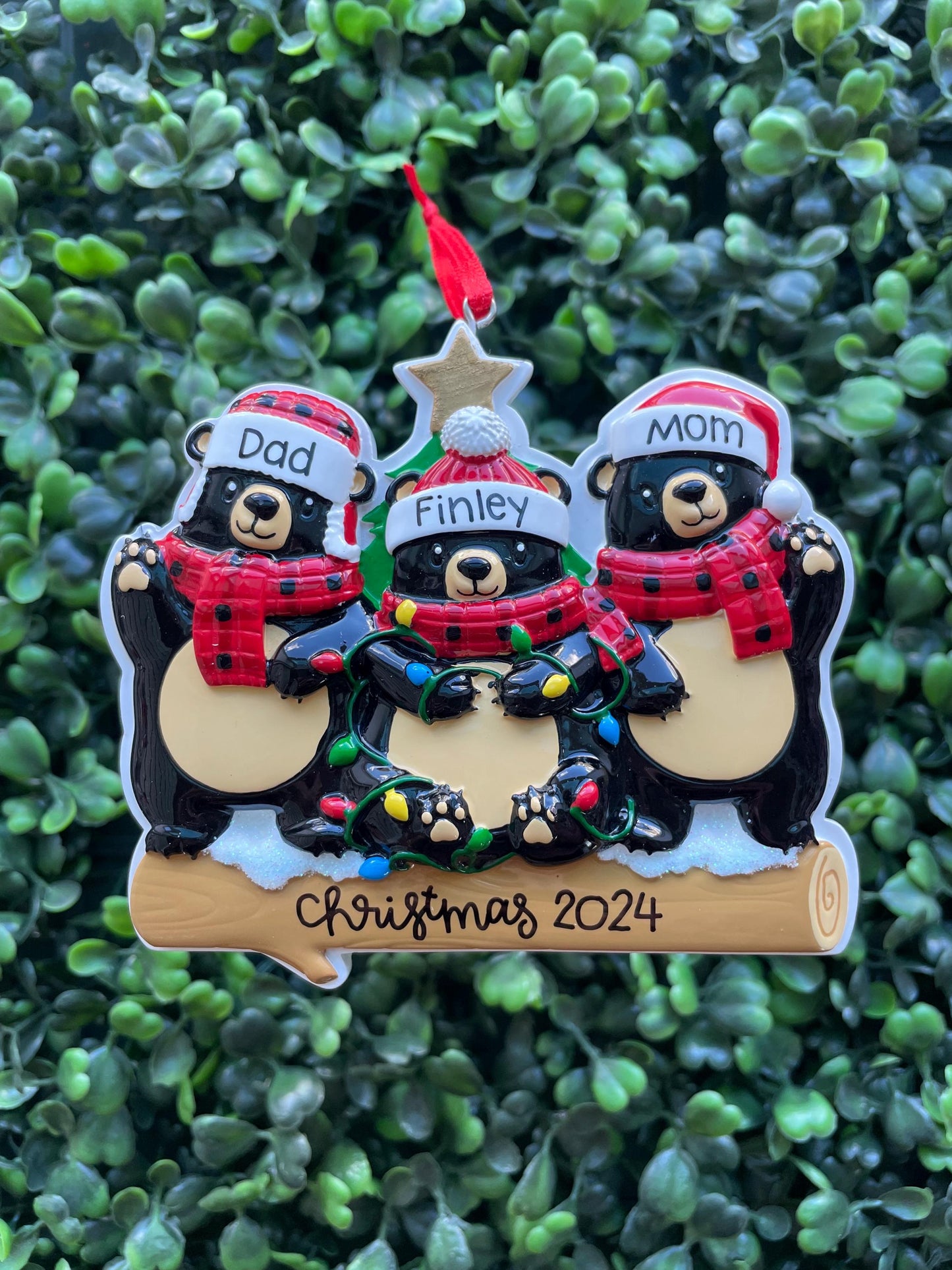 Bears with Scarf & Santa Hat - Family of Three