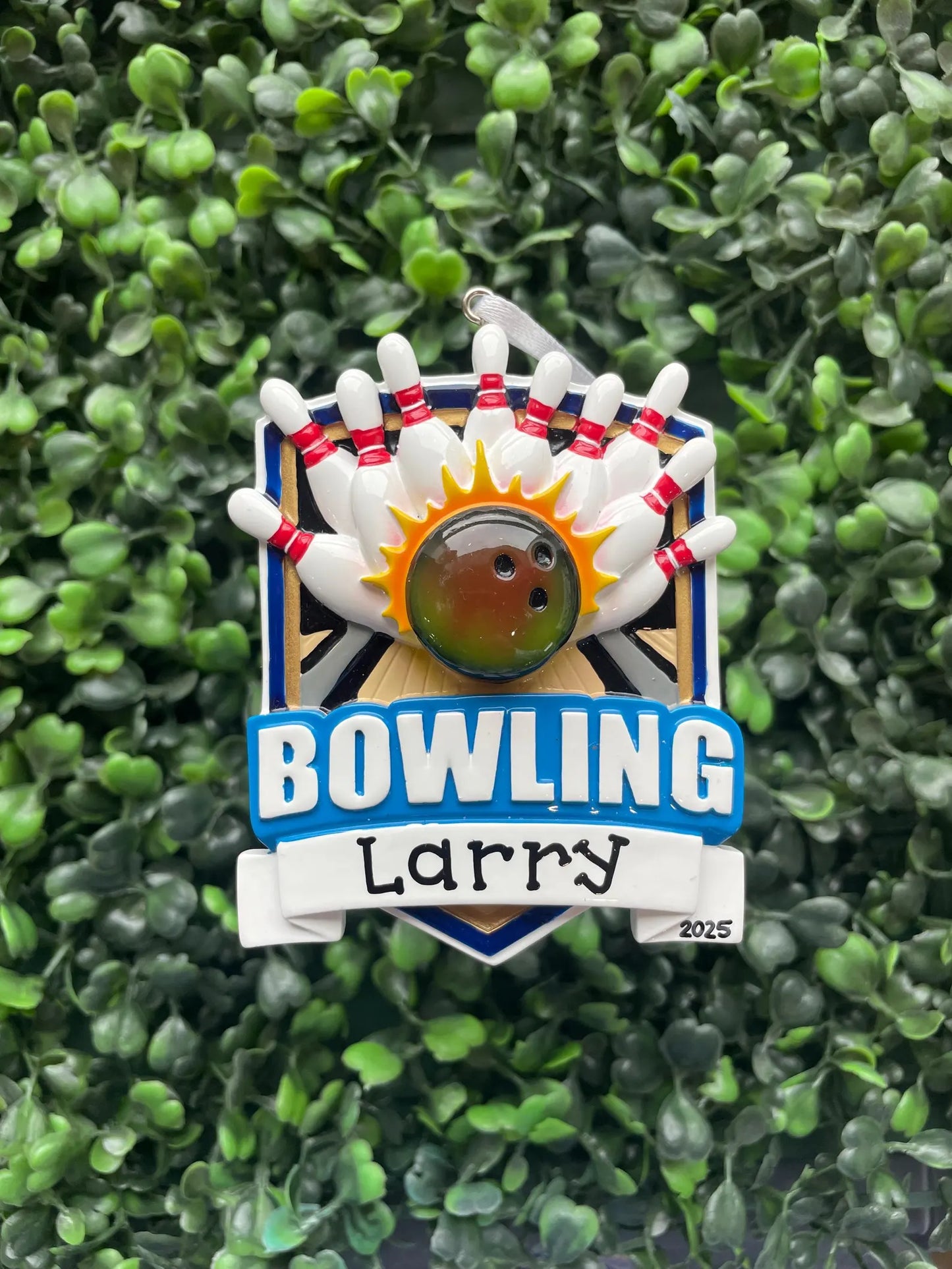 Bowling Shield Personalized Ornament