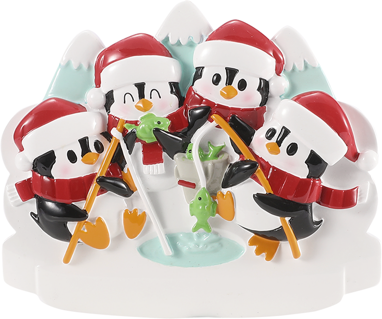 Penguin Ice Fishers: Family of Four