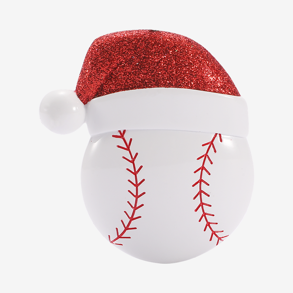 Baseball with Santa Hat Ornament