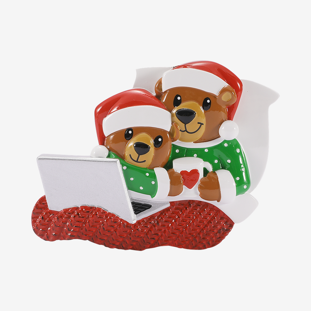 Bear Couple in Bed Ornament