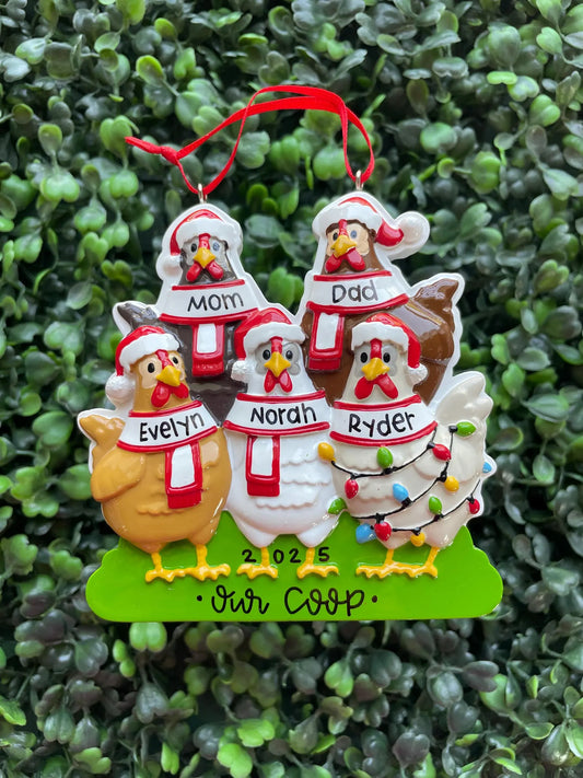 Chicken Ornament: Family of Five
