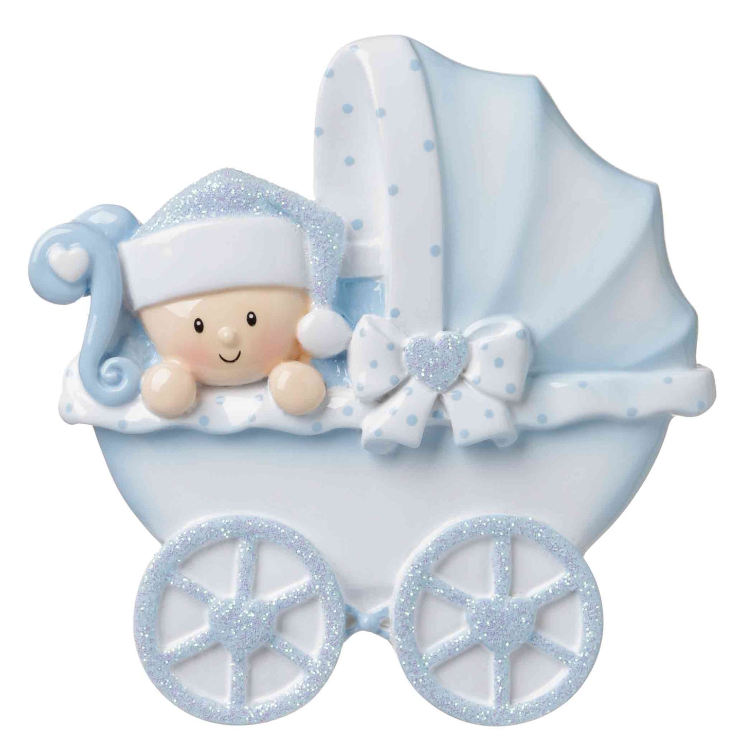 Baby in Blue Carriage Ornament