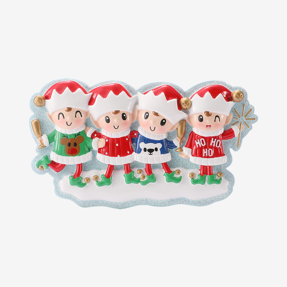 Elf Family in Sweaters - Family of Five