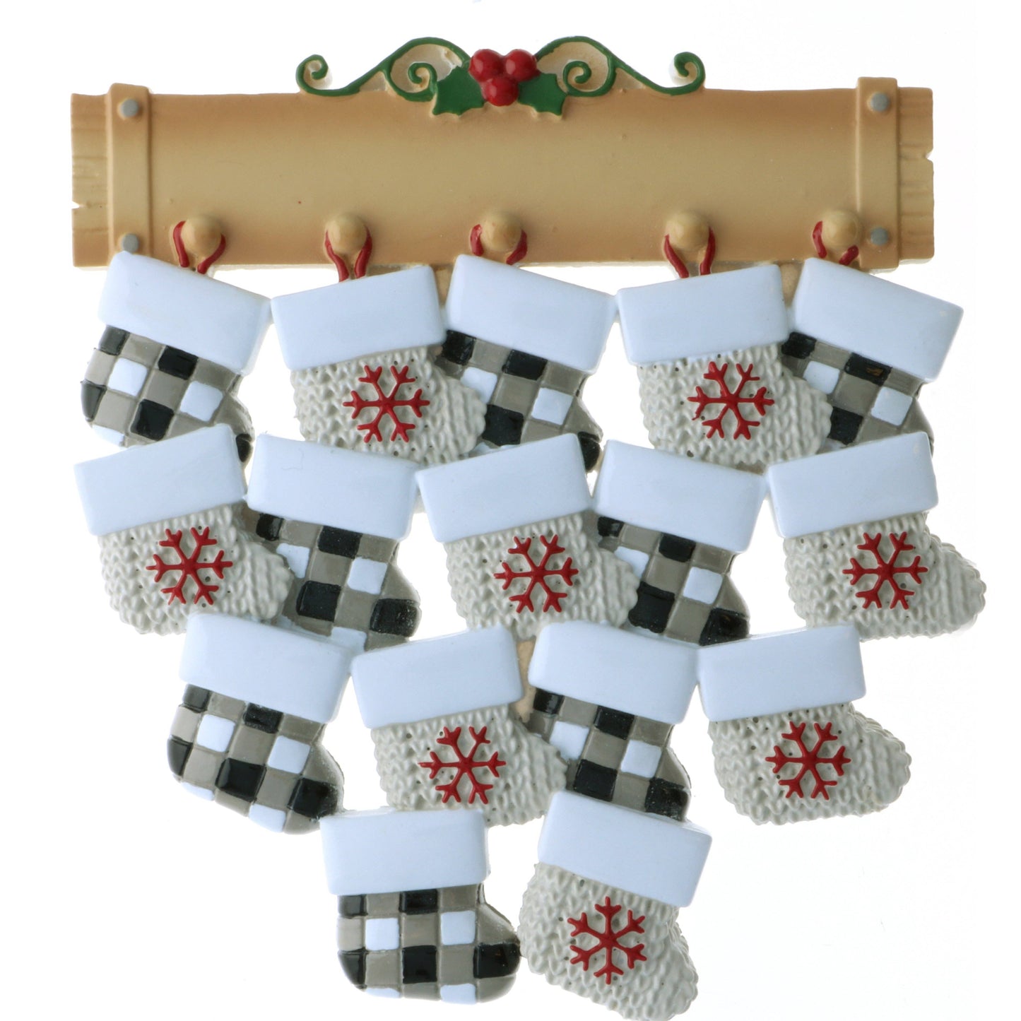 Hanging Stockings Ornament - Family of Sixteen