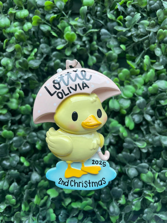 Cutesy Duck Pink Ornament