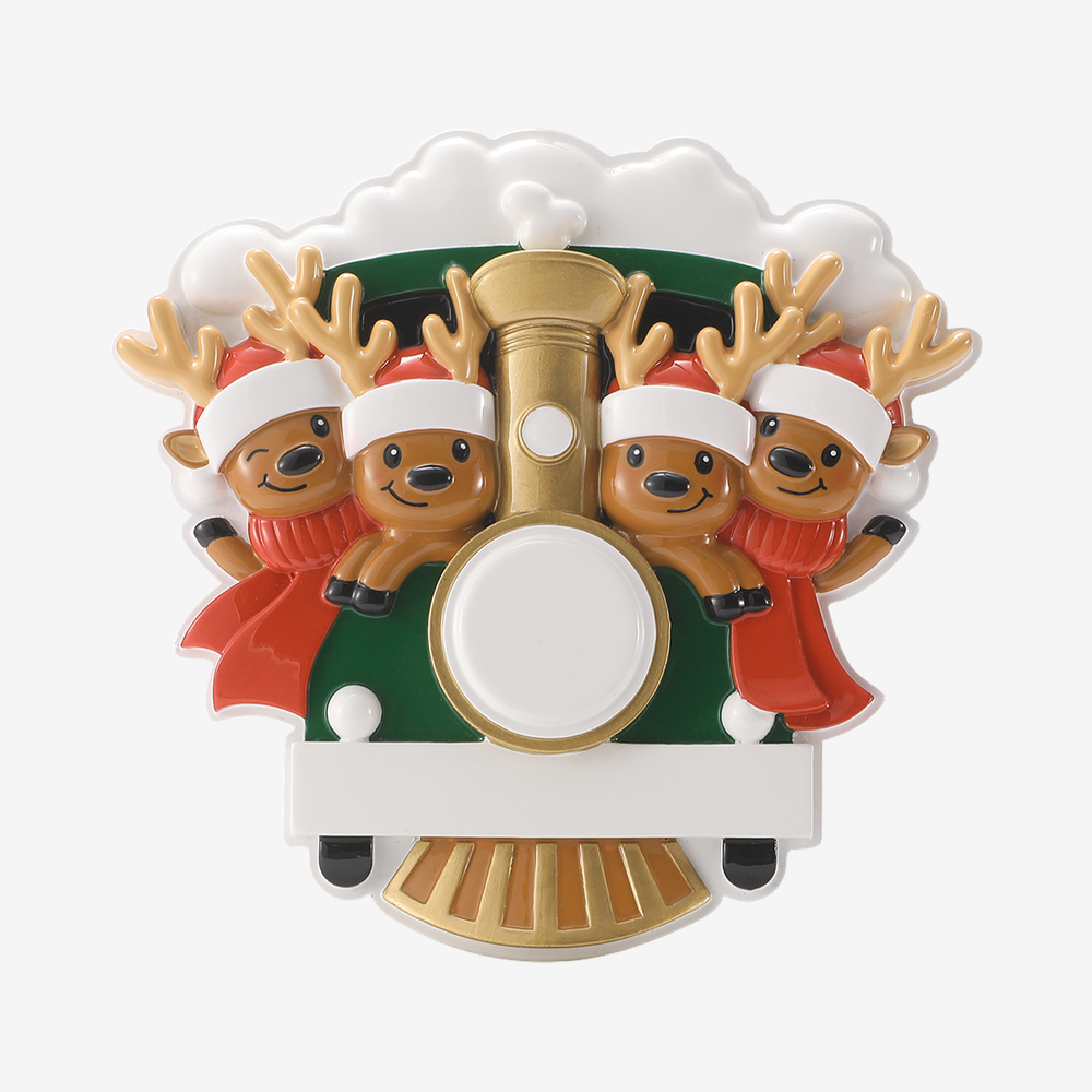 Reindeer Train Ornament - Family of Four