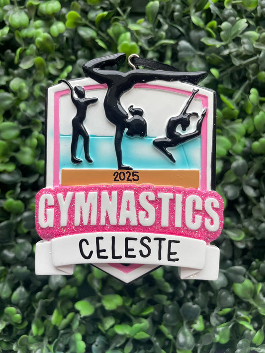 Gymnastics Shield Personalized Ornament