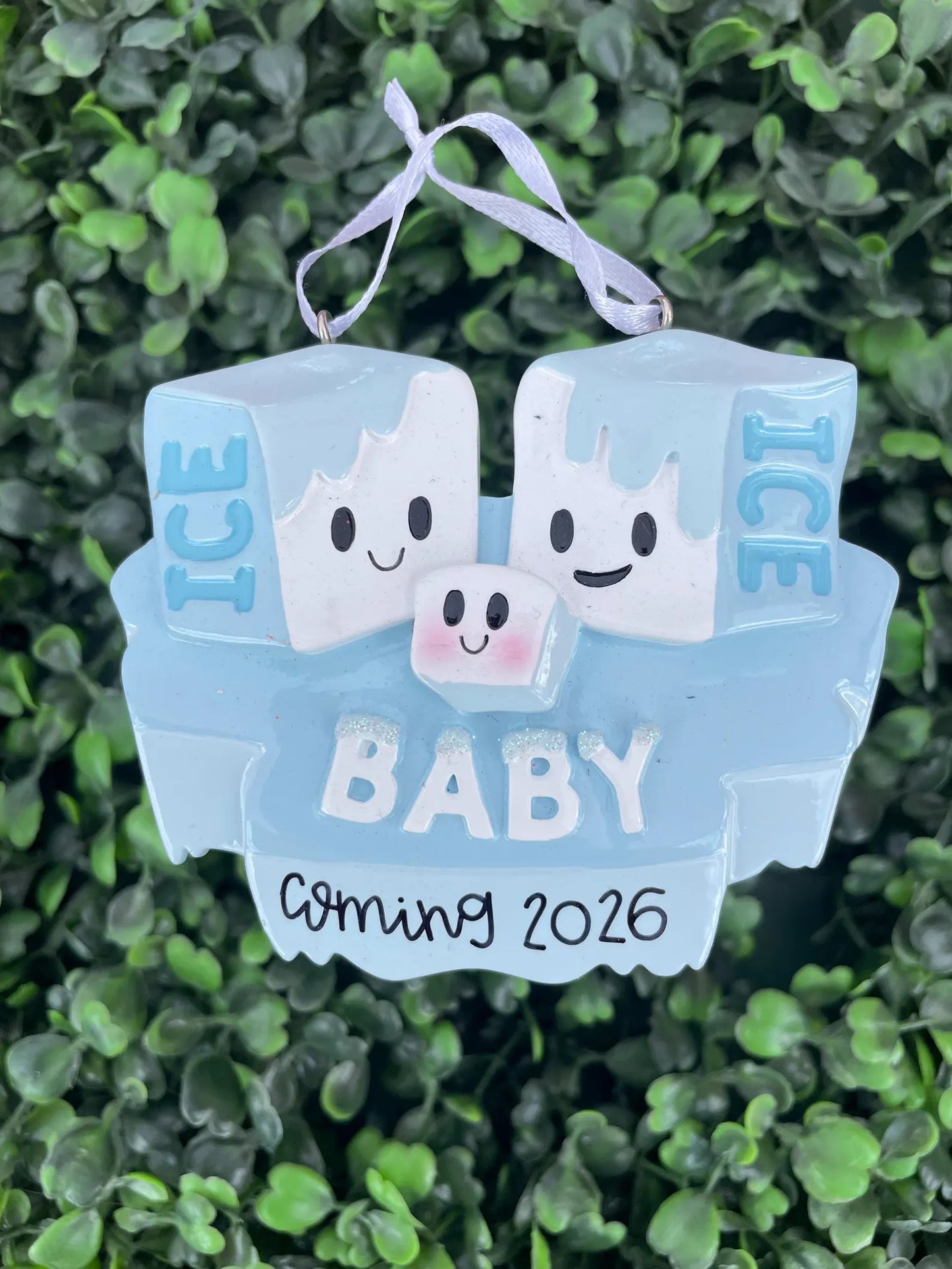 Ice Ice Baby Expecting Personalized Ornament