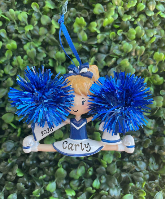 Blue Cheerleader Ornament